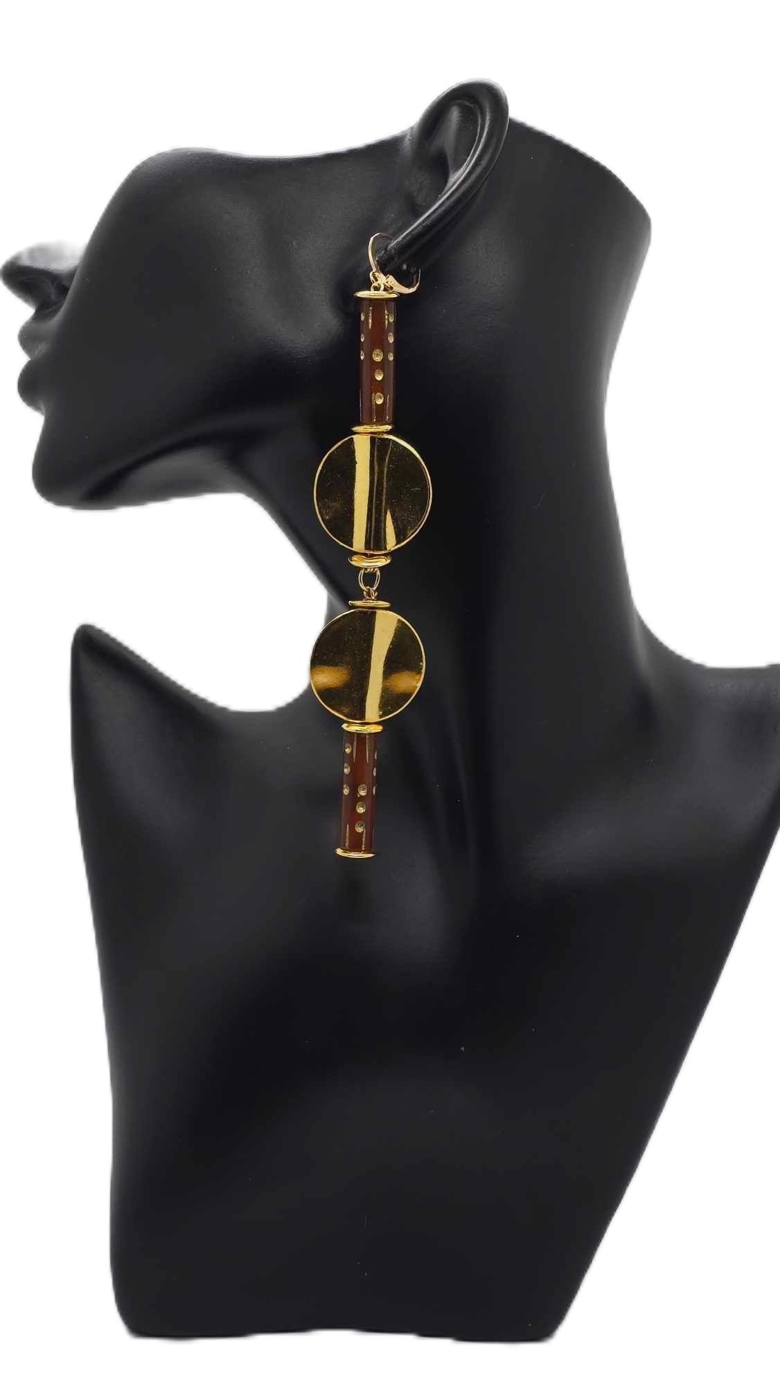 Brown and Gold Earrings (Gold Rush 1320)