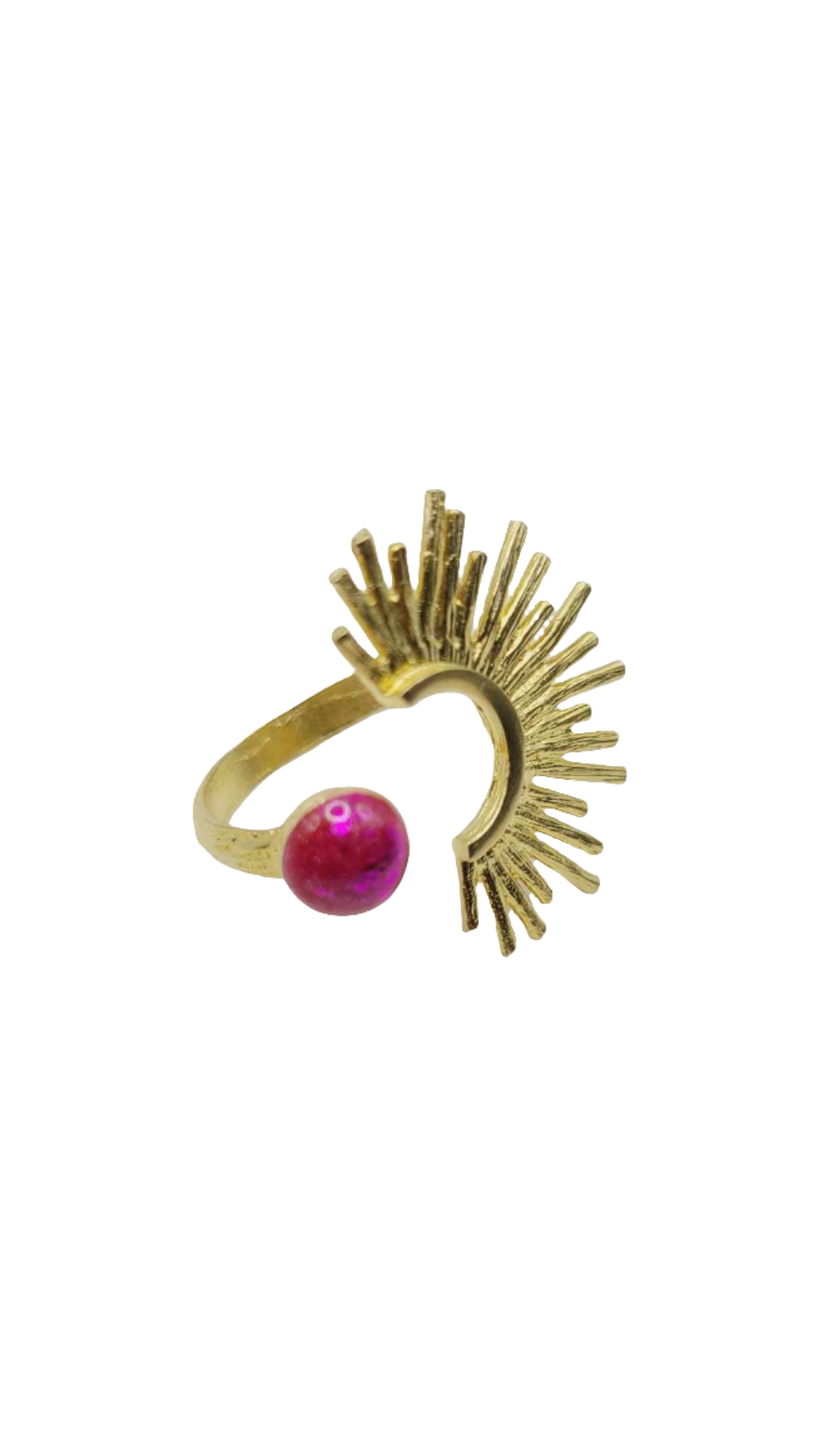 Brass sunburst pink Ring (Bracelet 1403)