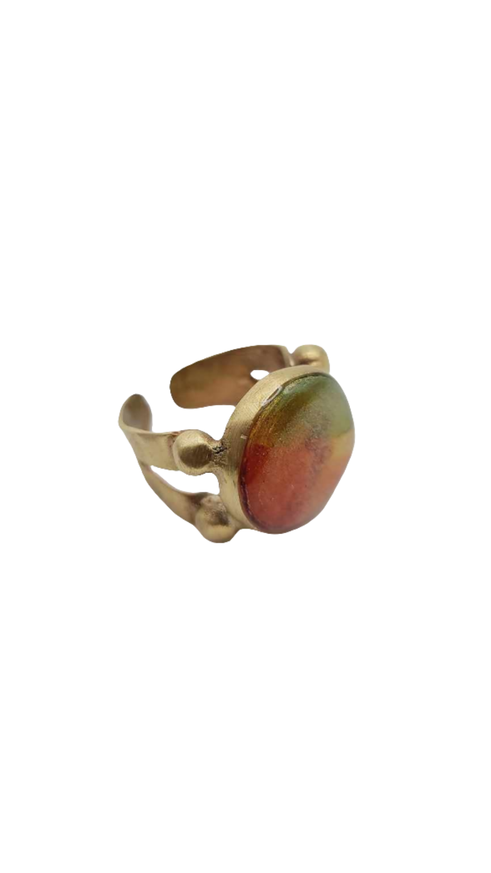 Brass orange clay Ring (Bracelet 1409)