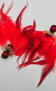 Red feather Earrings (BBW 1446)