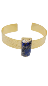 Gold hammered blue clay Bracelet (Bracelet 1512)