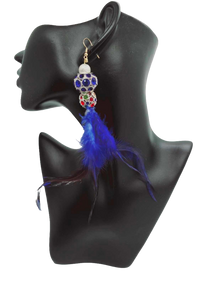 Blue pave feather Earrings (BBW 1441)