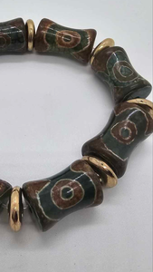 Copper and Green Agate Bracelet (Bracelet 1484)