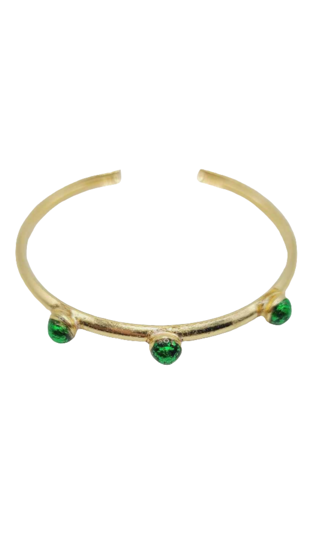 Gold Plated Bracelet with emerald green clay (Bracelet 1517)