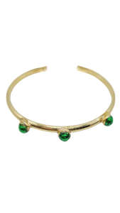 Gold Plated Bracelet with emerald green clay (Bracelet 1517)