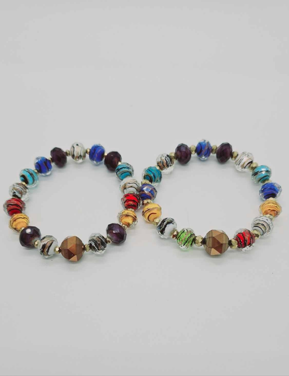 Multi colored glass Bracelet set (Bracelet 1336)