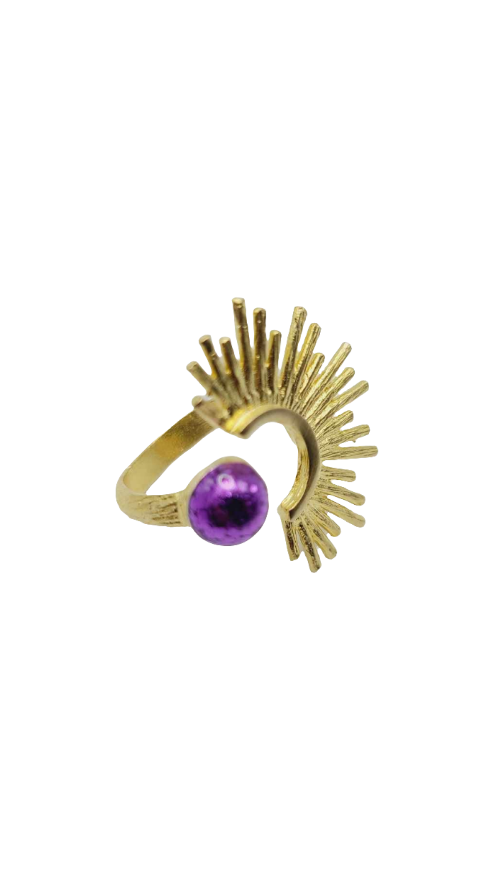 Brass sunburst purple Ring (Bracelet 1408)