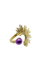 Brass sunburst purple Ring (Bracelet 1408)