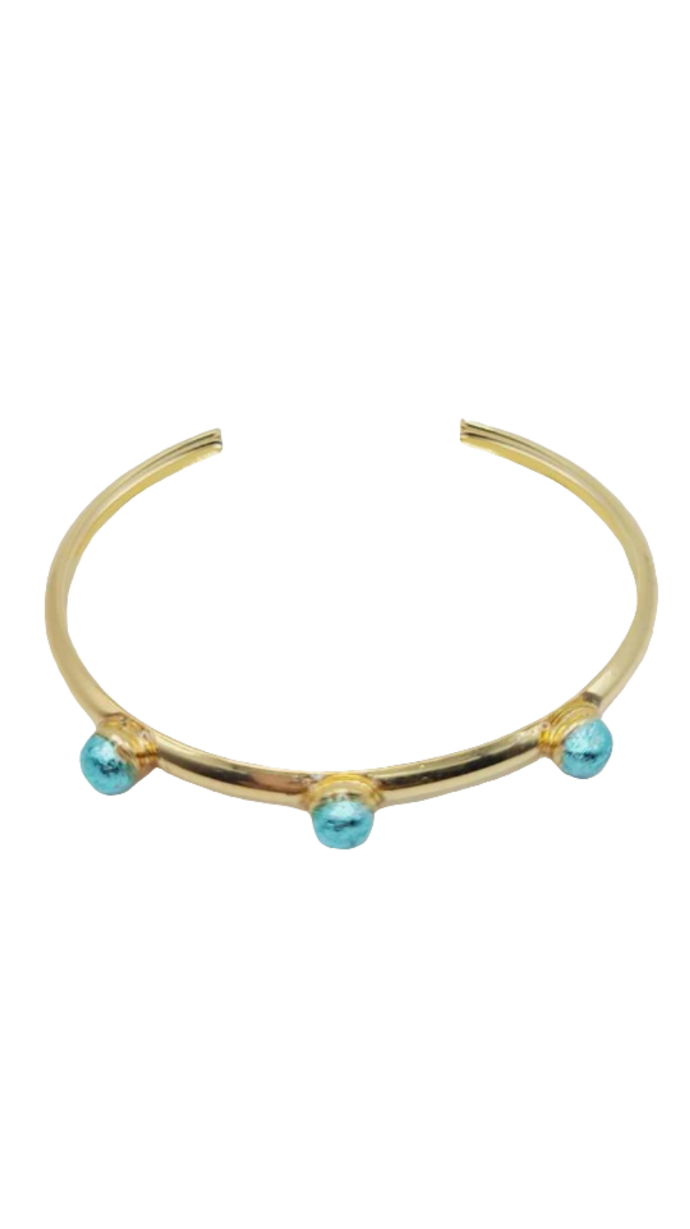 Gold Plated Bracelet with turquoise clay (Bracelet 1516)