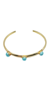 Gold Plated Bracelet with turquoise clay (Bracelet 1516)