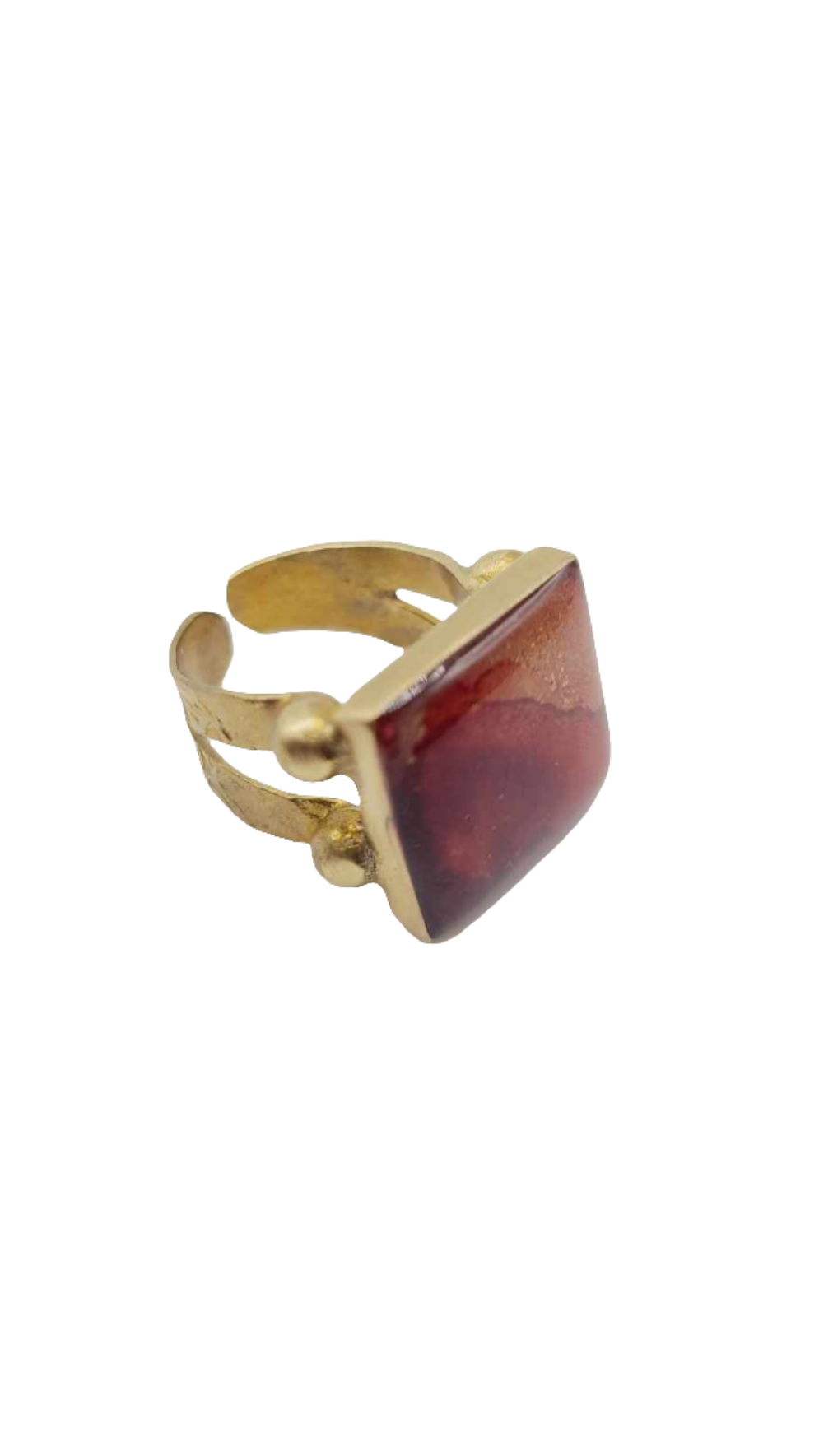 Raw brass red Ring (Bracelet 1407)