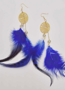 Blue feather Earrings (BBW 1444)