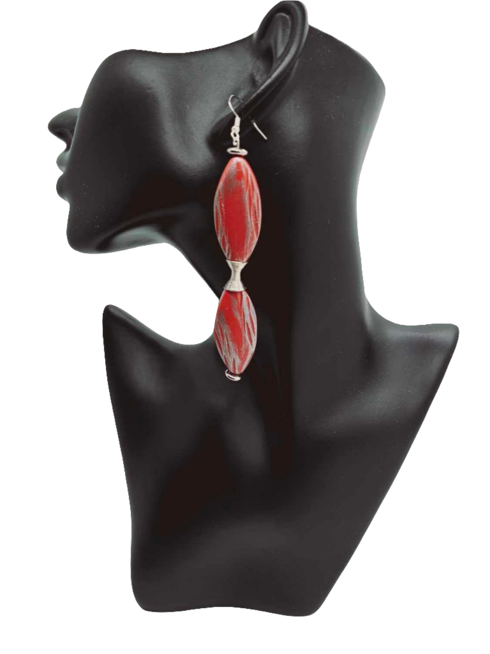 Red and silver Earrings (Savage 1437)