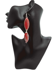 Red and silver Earrings (Savage 1437)