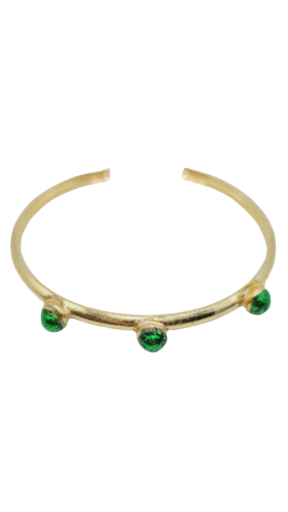 Gold Plated Bracelet with emerald green clay (Bracelet 1517)