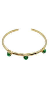 Gold Plated Bracelet with emerald green clay (Bracelet 1517)