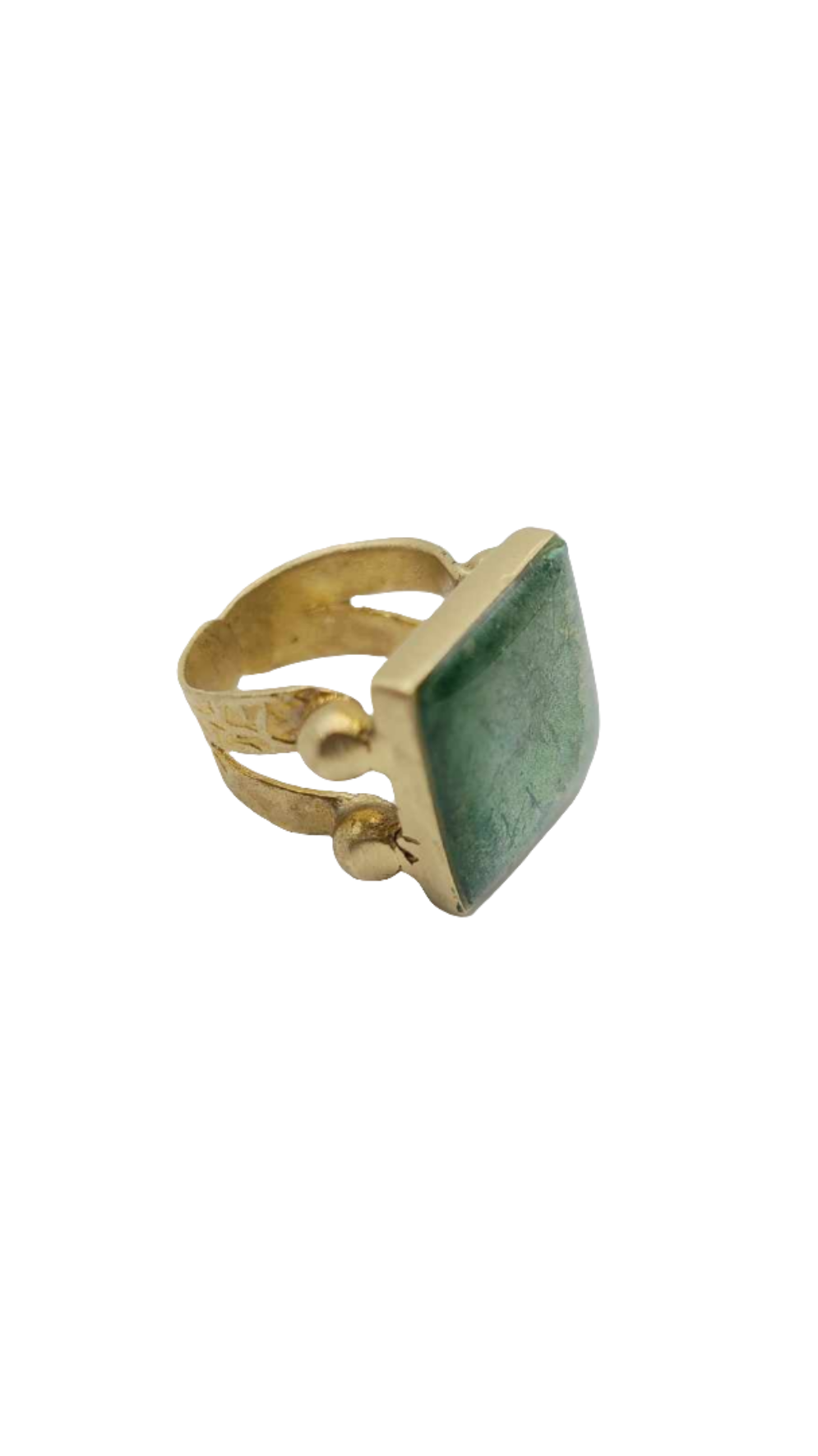 Brass green clay Ring (Bracelet 1405)