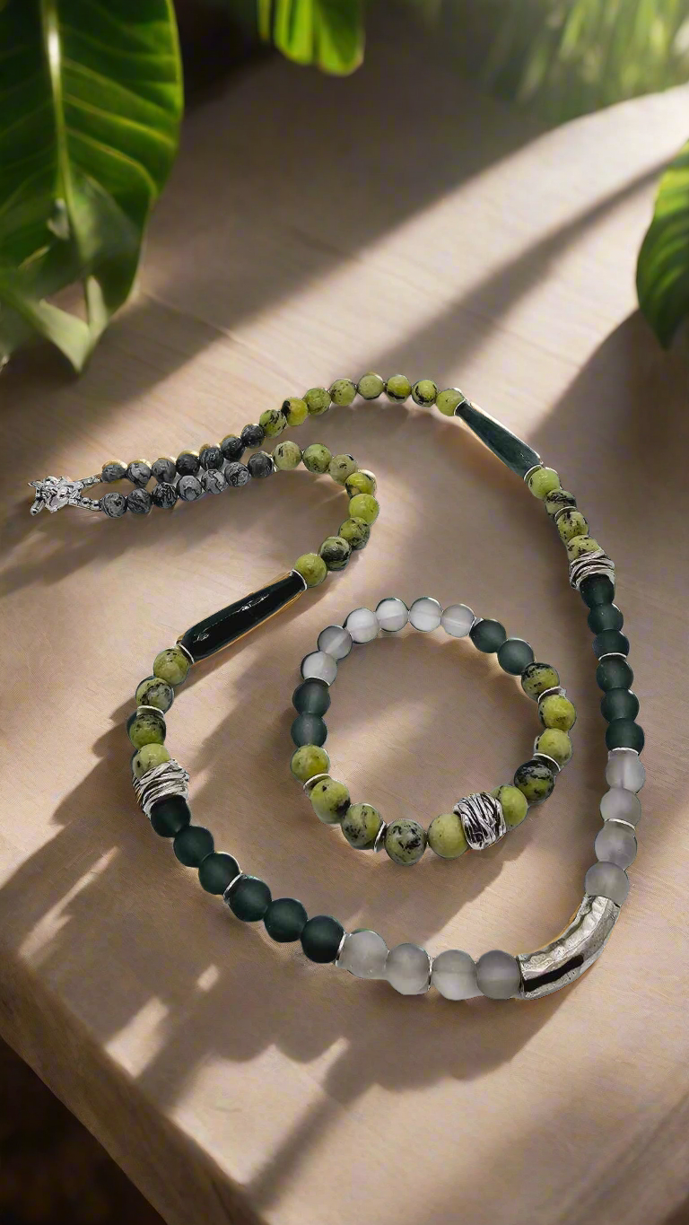 Chinese Jade necklace set. (1264 Influencer)