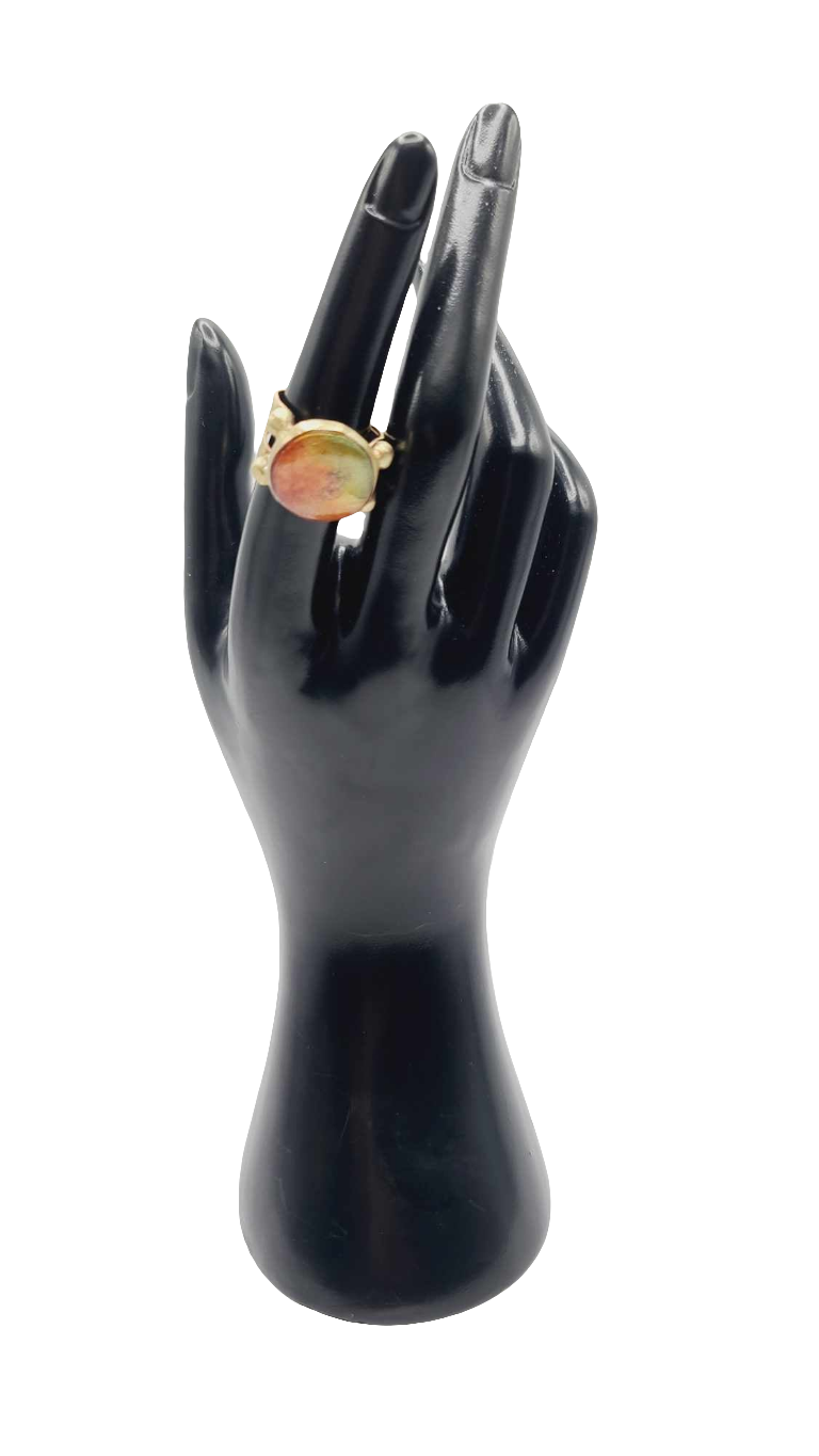 Brass orange clay Ring (Bracelet 1409)