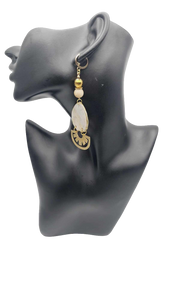 Grey and gold brass Earrings (Gold Rush 1506)