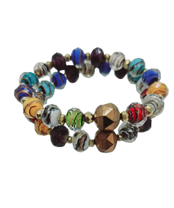 Multi colored glass Bracelet set (Bracelet 1336)