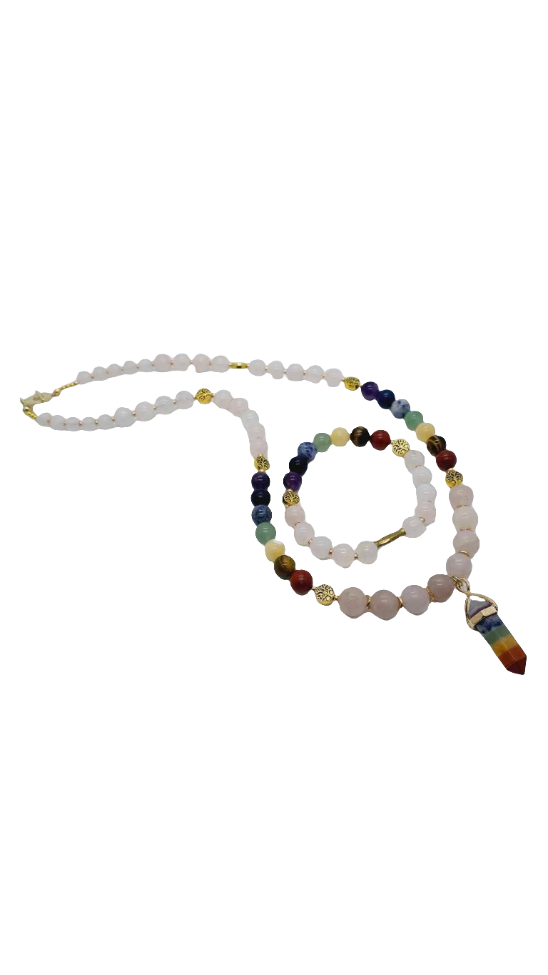 Chakra stone necklace set! (1246 Influencer)