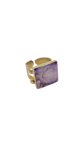 Raw brass and purple Ring (Bracelet 1415)