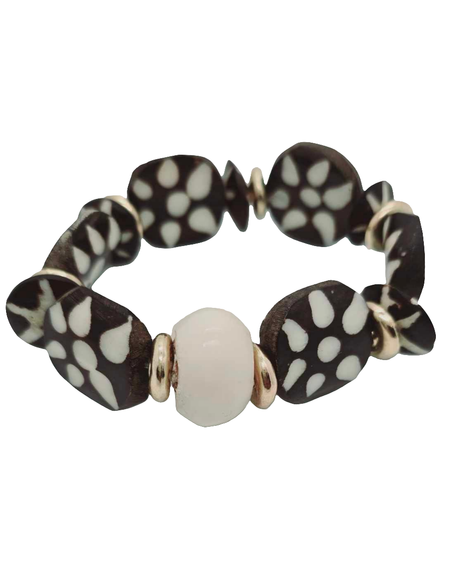 Black and White batik Bracelet (Bracelet 1337)