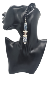 Grey and white earrings (Savage 1549)