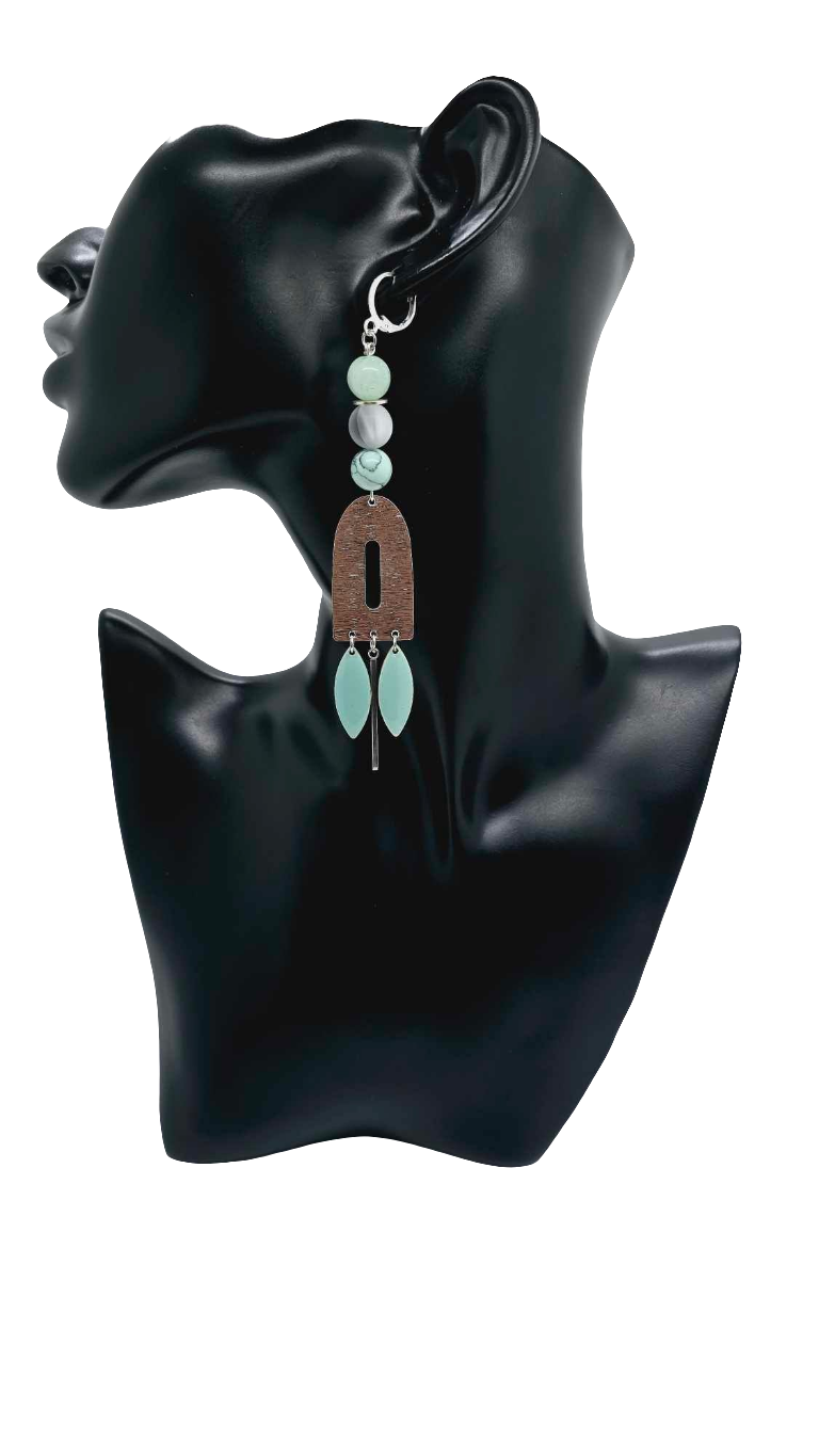 Turquoise and silver earrings! (1279 Mosaic)