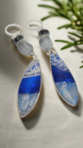 Blue and grey clay Earrings (Savage 1498)