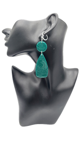 Teal green clay Earrings (Mosaic 1377)