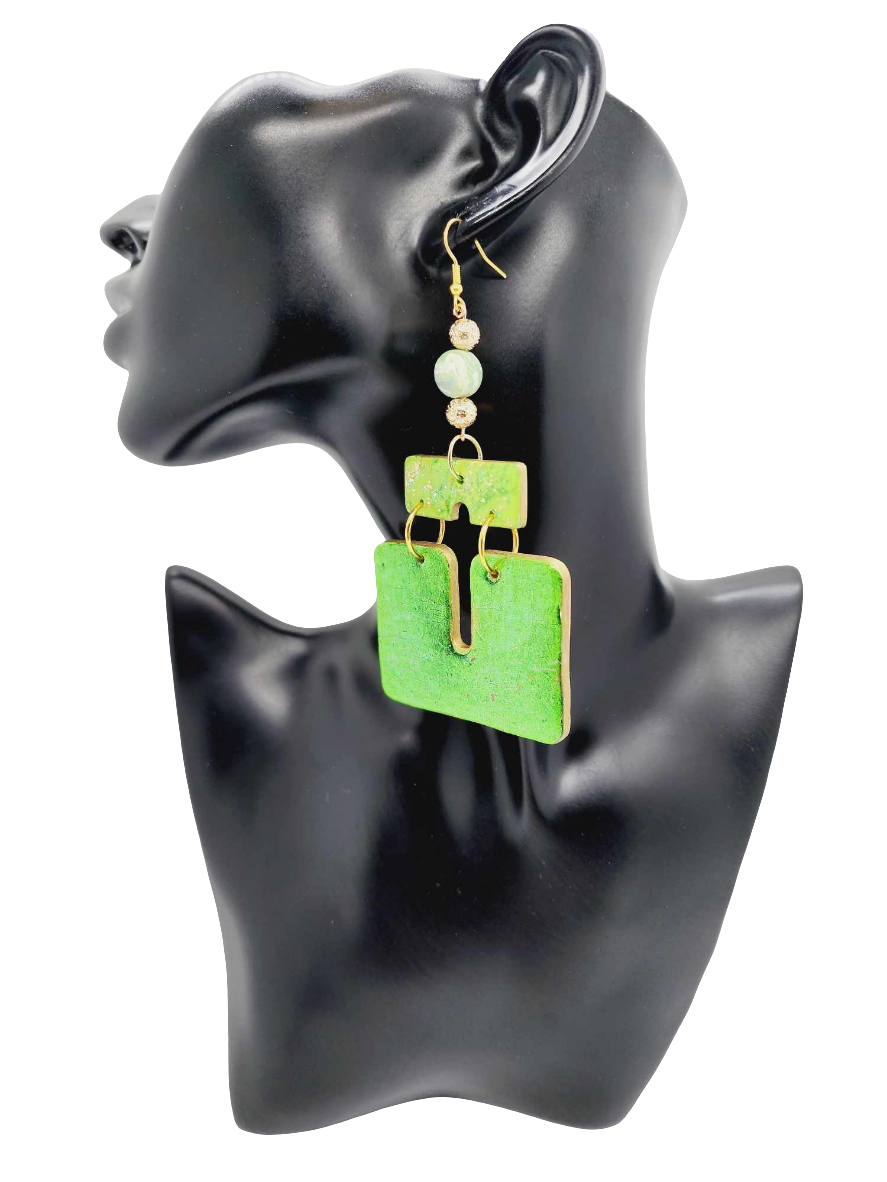 Green Clay Earrings! (BBW 1231)