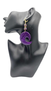 Purple clay Earrings (Mosaic 1387)