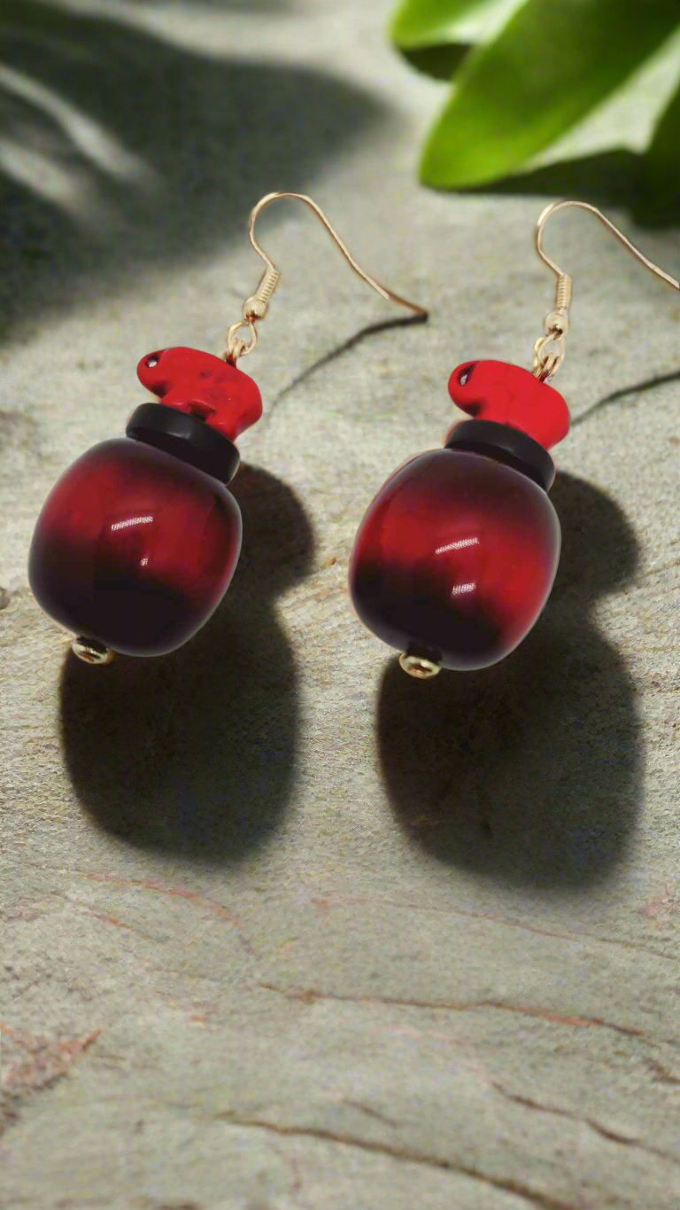 Red ombre Earrings (Short 1435)
