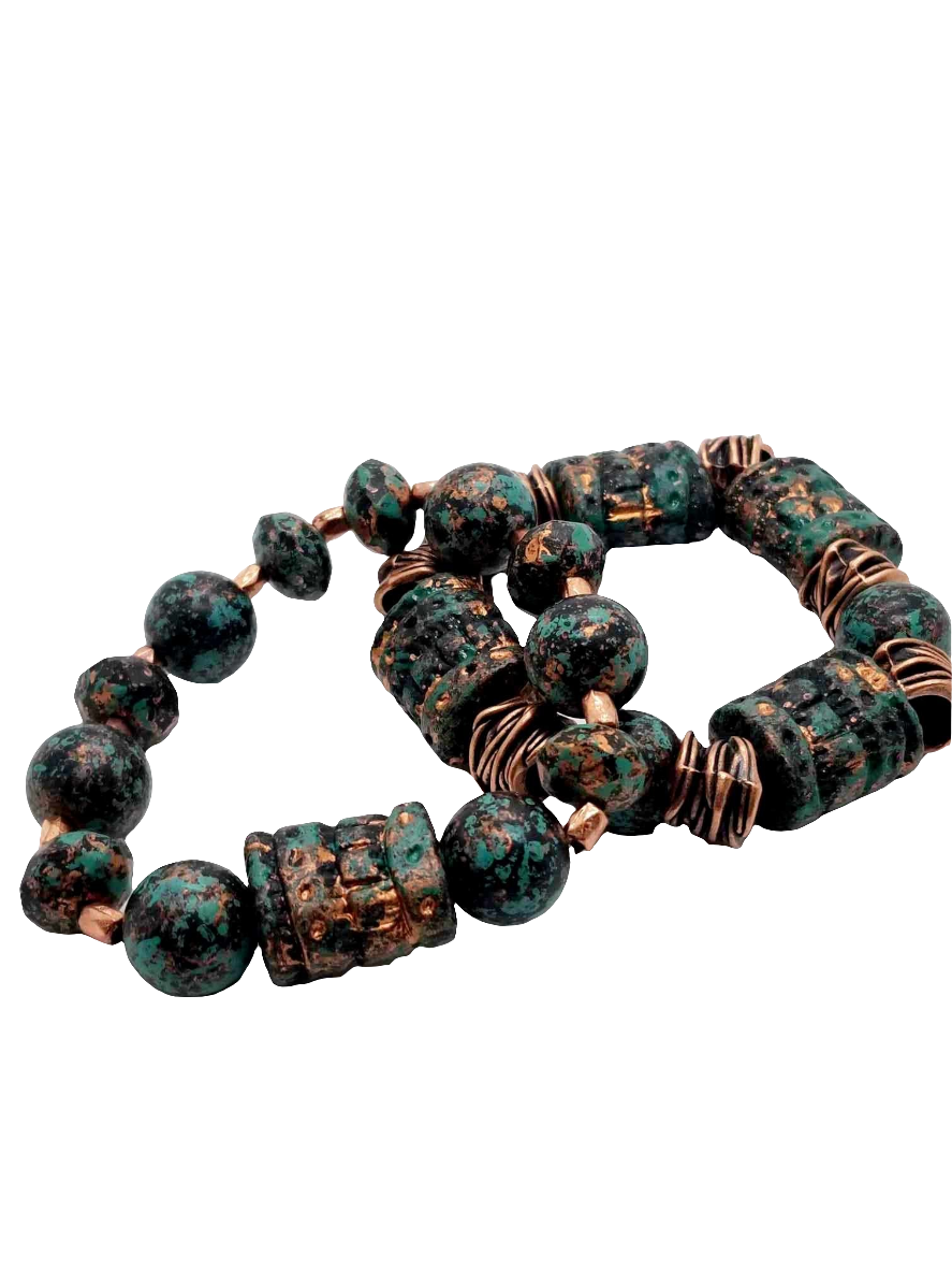 blue copper teal patina bracelet (Bracelet 1123)