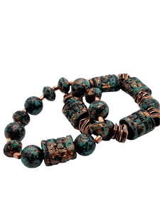 blue copper teal patina bracelet (Bracelet 1123)