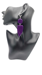 Purple clay Earrings (Mosaic 1388)