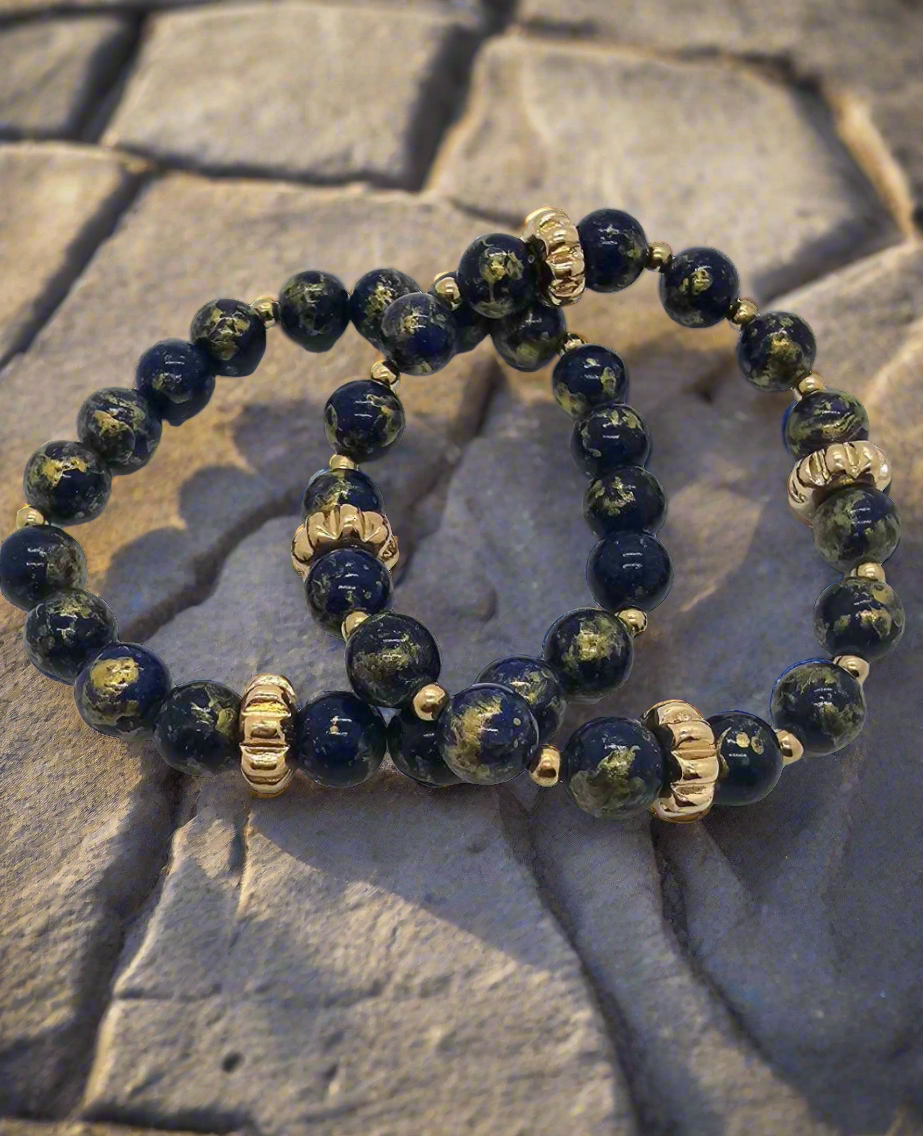 Blue and gold Bracelet (Bracelet 1488)