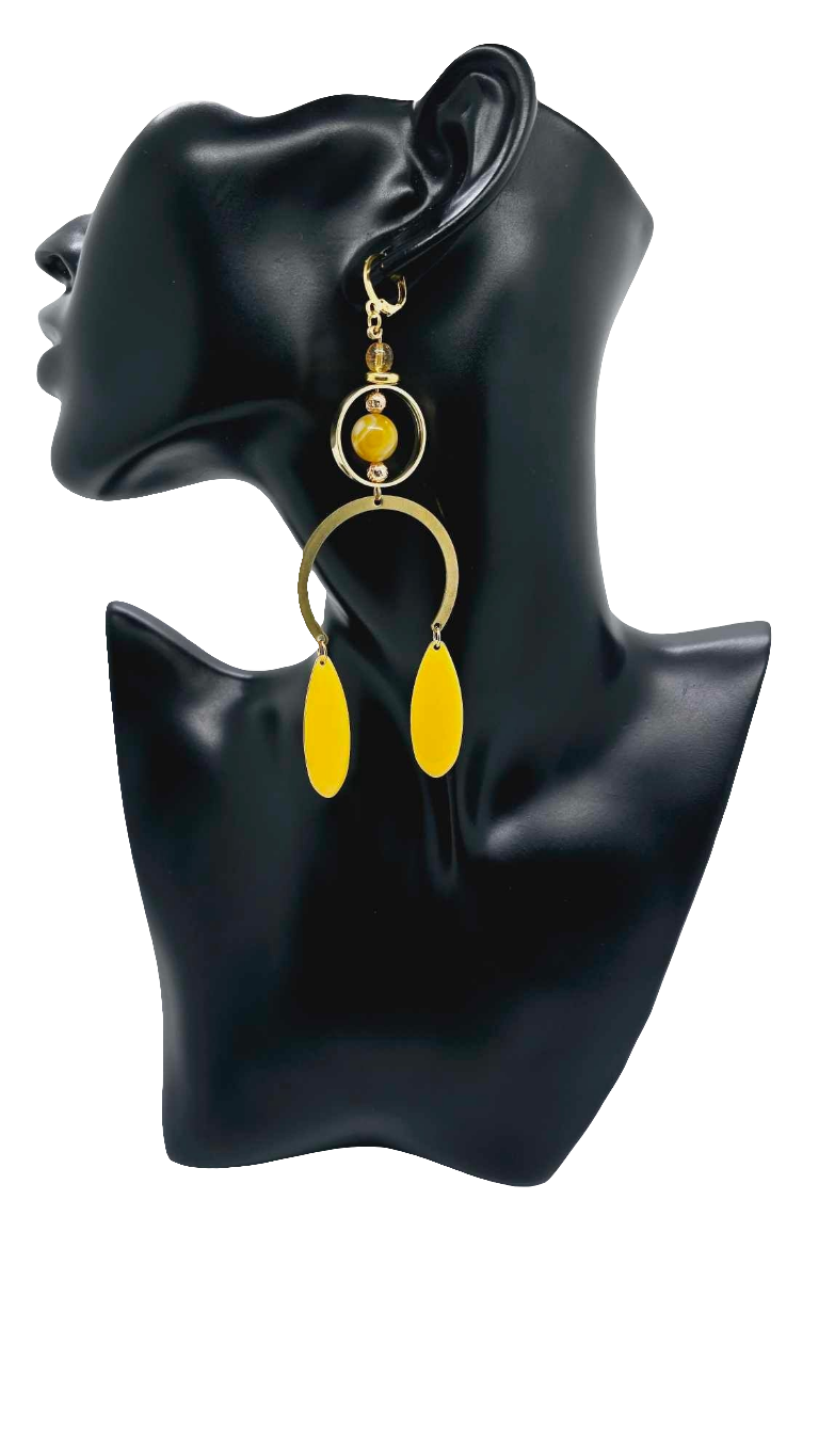 Yellow and gold earrings! (1284 Mosaic)