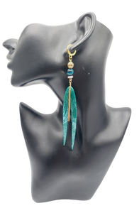 Teal green clay Earrings (Mosaic 1375)