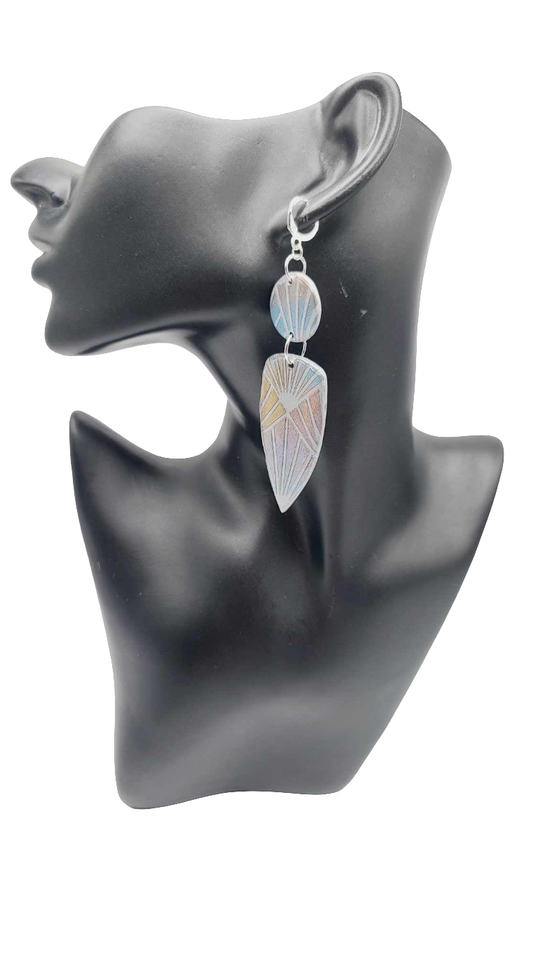 Grey Clay Earrings (Savage Silver 1381)