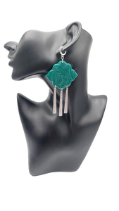 Teal green clay Earrings (Savage Silver 1374)