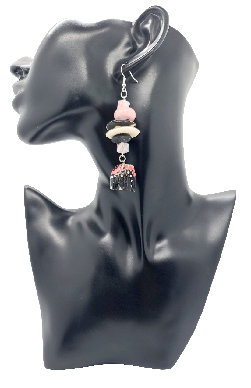 Pink elephant earrings! (Ethnix 939)