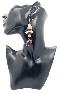 Pink elephant earrings! (Ethnix 939)