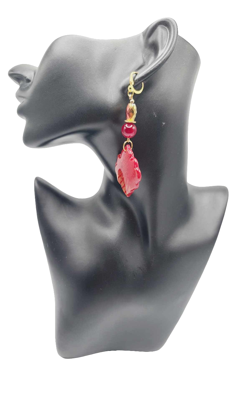 Red clay Earrings (Gold Rush 1396)