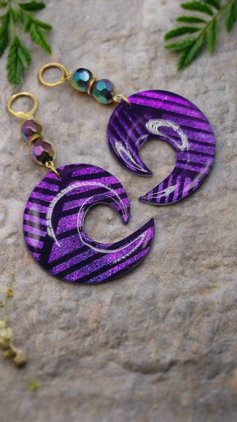 Purple clay Earrings (Mosaic 1387)