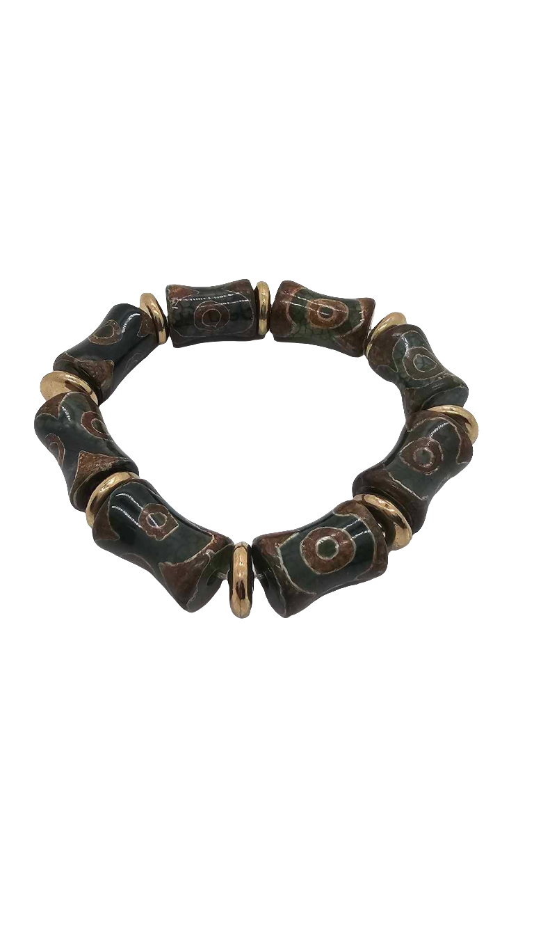 Copper and Green Agate Bracelet (Bracelet 1484)