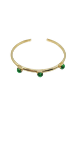 Gold Plated Bracelet with emerald green clay (Bracelet 1517)