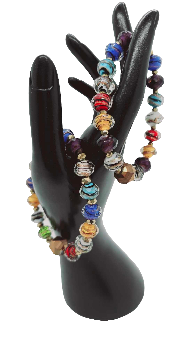 Multi colored glass Bracelet set (Bracelet 1336)